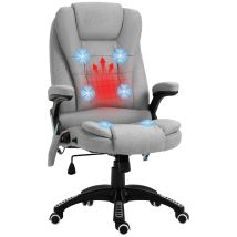 Vinsetto - Office Chair W/ Heating Massage Points Relaxing Reclining Light Grey