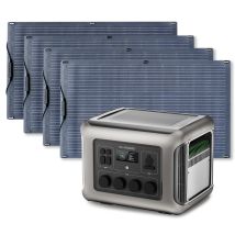 Allpowers - R2500 Estación De Energía Portátil Con 4 Paneles Solares Flexiblede De 100w, 4 Salidas Ac 2500w (4000w Pico), 2016wh Batería Lifepo4, 