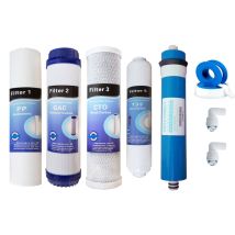 Depuragua – Ricambi osmosi inversa e membrana compatibile Water blue – Filtro polipropilene 10 micron, Filtro carbon block, Membrana 50 GPD