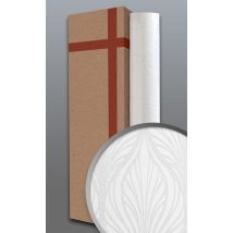 Edem - Baroque Wallcovering Wall 83003br60 Paintable Non-woven Wallpaper Textured With Graphical Pattern Matt White 1 Box 4 Rolls 106 M2 (1141 Ft2)