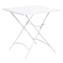 Tableau Carré 70x70 Cm En Plein Air Pour Bars Et Pubs Avec Structure Et Haut En Acier Bistrot White