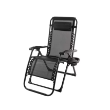 Practixx Fauteuil Transat De Jardin Pliable Px-lsk-1 - Longueur Totale 180 Cm - Longueur Du Coussin 160 Cm - Largeur D’assise 60 Cm - Gris