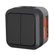 Double Va et Vient Extérieur – 250 V – 16 A – IP55 – Poussoir et Va et Vient Complet – QUARX