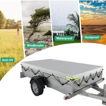 Graue Anhängerabdeckung, Winddichte Anhängerabdeckung, 420d Heavy Duty Handy, 214 × 122 × 13 Cm