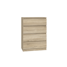Topeshop – Moderne Kommode Malwa M4 – Sonoma Eiche – 40 cm Tiefe, 70 cm Breite, 97 cm Höhe – Minimalistisches Design