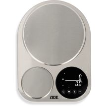 Balance De Cuisine Numérique Pour Deux Personnes - Ade - Isabella - Acier Inoxydable/plastique - 23 X 16,5 Cm - Fonctionne Avec 3 Piles Aaa (incluses)