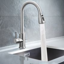 Ultrixe - Robinet De Cuisine Rotation À 360 ° Robinet Avec Douchette Extractible, Bouton D'Arrêt Facile / 2 Modes, Froid & Chaud Disponible