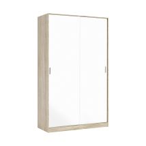 Altri - Garderobe Waterbury, Schlafzimmer Kleiderschrank Mit 2 Schiebetüren, Schrank Mit 3 Einlegeböden Und Kleiderstange, Cm 120x50h200, Eiche Und 