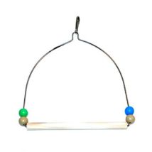 Altalena Curva per Gabbia per Uccelli – 17 x 14 cm – Legno e Metallo – GNCGARDEN