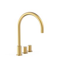 Tres 06110501om Study Grifo Bimando De Repisa Para Lavabo Color Oro Mate 24k - Ref: 06110501om