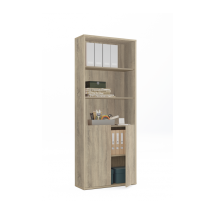 Ptarch - Estantería-1 Dos Puertas Acabado Roble Cambrian, 196.5 Cm(alto)75.5 Cm(ancho)33 Cm(fondo)..