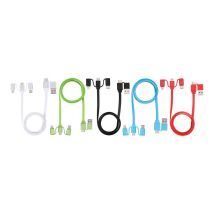 Cable 6 en 1 de 1 metro – Carga rápida – 5 colores surtidos – Compatible con dispositivos USB
