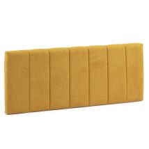 Cabecero Tapizado Malmo 140x60 Cm Color Mostaza. Para Cama 135. Acolchado Con Espuma. Bordado Vertical. 8 Cm De Grosor. Incluye Herrajes Para Colgar