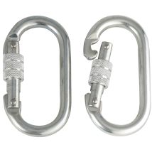 Moschetone di Sicurezza in Alluminio – Set di 2 Pezzi – Resistenza alla Trazione 22 kN – Zincato Anticorrosione – Ponsa