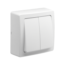 746801 - Blok Interruptor/conmutador Doble Blanco - Debflex