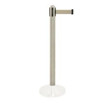 Poteau À Corde Rétractable Grise En Nylon - Acier Inoxydable - 100cm (corde210cm) (socle Non Inclus) - Securit
