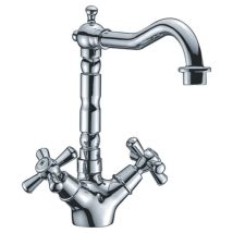 Hochdruck Mischbatterie für die Küche – Chrom – Serie Sofia – Höhe unter dem Auslauf: 20 cm – Metallfinish – Form des Auslaufs: Hoch