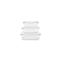 Set Di 3 Contenitori Rettangolari Per Conservazione Da 0,4 L + 0,65 L + 1 L - Pebbly