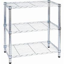 Scaffale In Metallo Cromato 3 Ripiani - Cm 60x35x90h