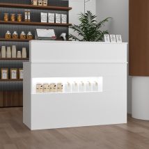 Empfangstheke,begrüßungstheke Mit Led-lichtern,rezeptionstheke Mit Zwei Schubladen, Mit Tür+tastaturschublade, Abschließbar,für Einkaufszentren,