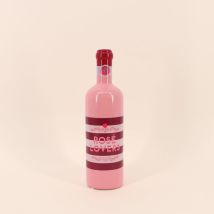 Vase Bouteille De Vin En Faïence Rayée Rose, H29cm