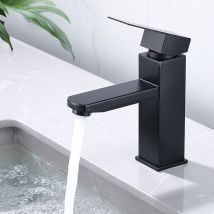 Schwarzer Waschtischmischer – Einloch-armatur Für Badezimmer, Einhebelmischer Für Warm- & Kaltwasser, Edelstahl, Modernes & Langlebiges Design