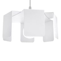 SOLLUX – White Tulip Pendant Lamp – E27, 1x max 15W LED – Steel – 24/24/110 cm