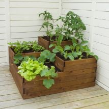 Pflanzgefäß aus imprägniertem Kiefernholz – 90 cm x 90 cm x 45 cm – Hochbeet für Garten und Terrasse