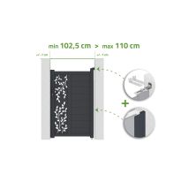Tor, Verstellbar In Der Breite 1 M, Folya H. 160 Cm, Graues Aluminium