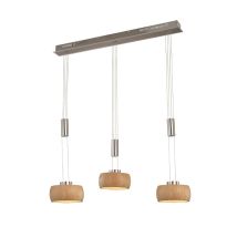 Lampe Suspendue 3 Lumières Shine-wood Dirigé - 61073