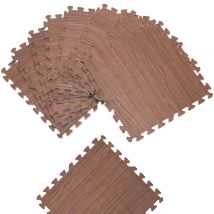 Monzana 8x Tappetino Di Protezione Per Pavimenti 45x45cm Antiscivolo Impermeabile Fitness Tappetino Puzzle Materassino Espandibile Aspetto Laminato 