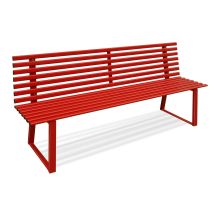 Banco De Jardín Andrys Con Respaldo 190x50x82 Zincado Rojo