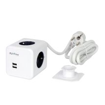Aura Line Cube Adapter 4-fach Steckdose Mit 2 Usb-anschlüssen 1,5m