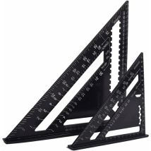 Squadra Da Carpentiere Multifunzionale Da 18 Cm E 30 Cm, Triangolo In Metallo E Alluminio, Squadra, Goniometro, Guida Angolare Da 45 A 90 Gradi/