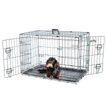Gabbia Per Cani Fortressoom, Trasportino Per Cani E Cuccioli, 75x47x54cm, Pieghevole, 2 Porte, Vassoio Rimovibile, Uso Interno, Paitsy