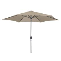 Derby Sonnenschirm / Kurbelschirm "basic Lift Neo 300", Ø 300 Cm, Greige, Bezug Aus 100% Polyester, Gestell Aus Aluminium, 28,5 Kg Sonnenschirm / 