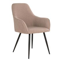 Harbo Esszimmerstuhl Boucle Beige – Sitzhöhe 47cm – Sitztiefe 47cm – Hochwertige Materialien – Stilvoll und funktional