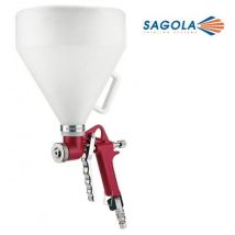 SAGOLA – Pistola aerográfica de gravedad 5L – Boquillas 4.5mm, 6mm, 8mm – Ideal para gotelé y acabados texturizados