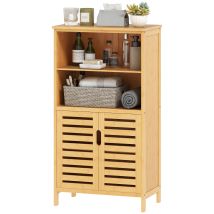 Kleankin - Mobile Bagno Con Armadietto 2 Ante E Ripiani Aperti 50x29x92cm Legno