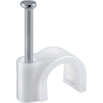Clip De Câble Rond De 100 Pièces Avec Clou En Acier, Taille : 4 Mm, Attache De Câble, Pour La Gestion Des Câbles À Fibre Optique, Fil Et Attaches De 