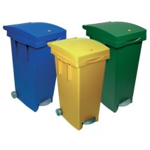Ics - Bidon Mit Rädern Und Pedal Für Separate Sammlung 80lt Blue Green - Green