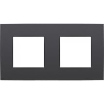 Niko 122-76800 Plaque De Recouvrement Double - Entraxe De 71 Mm - Intense Anthracite Coated