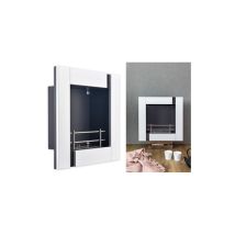Inserto Para Chimeneas De Bioetanol Picasso – 1,2 Litros – Mdf Blanco Con Inserto Negro