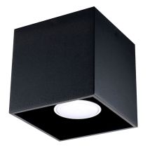 SOLLUX – Quad 1 Black Ceiling Light – GU10 Socket – 10x10x10 cm – Modern Aluminium Design – IP20 Rated