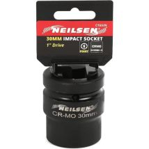 Neilsen 1" Drive Standard Shallow Square Metric Single Impact Socket 30mm