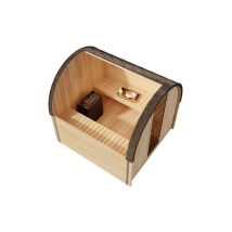 Fasssauna Scandipod Comfort Fasssauna 2 Sitzbänke Aus Holz , Sauna Mit 42 Mm Wandstärke, Außensauna Mit Montagematerial - Finntherm