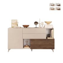 Buffet De Cuisine Et Salon 2 Portes 2 Tiroirs Bois Blanc 181x42x94cm Kamie - Orme - Blanc