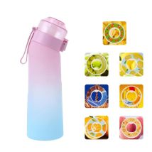Botella Air Aroma De 650 Ml, 7 Sabores Diferentes, Botella Deportiva Perfumada, Sin Bpa, 0 Azúcar, Con Pajita Y Cepillo De Limpieza (polvo Ombré)