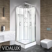 Pure 900 Square Shower Cabin 900 X 900 White Glass - Vidalux