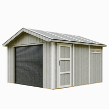 Garage Premium Qualität 13 M²- L378xb412 Cm- Garage Für Motorräder, Fahrräder, Gartengeräte - Konstruktion Aus Lp Smartside-panels - Gartenhaus 